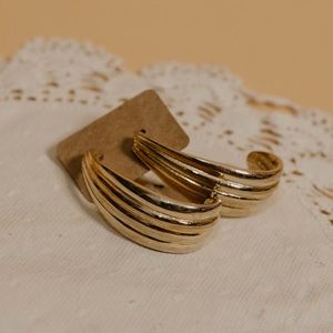 Vintage gold half hoop earrings